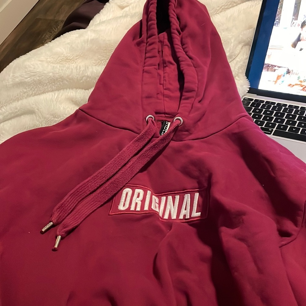 H&M pink hoodie, size XL (fits smaller), “Original”